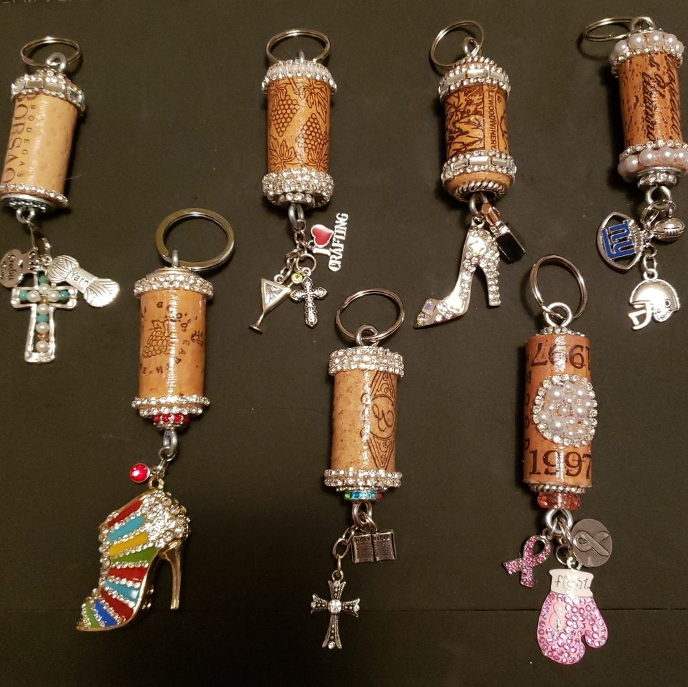 Wine Cork Keyrings